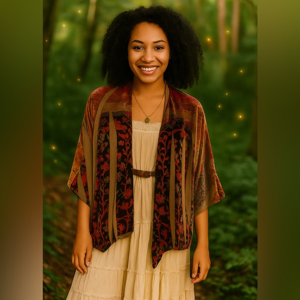 One World Velvet Burnout Cardigan
